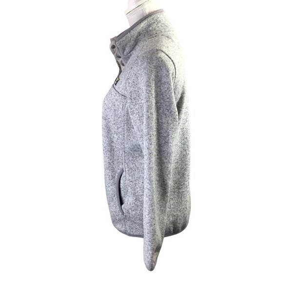 L.L. Bean 1/4 T Snap Pullover Sweater Jacket Knit Gray Women's Medium 292726 - Picture 4 of 8
